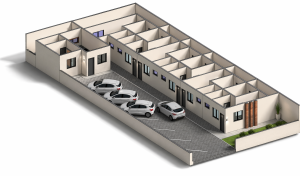 Projeto em corte para análise da distribuição das unidades.